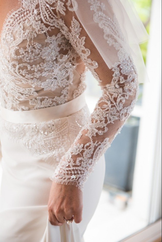 beading on wedding dress