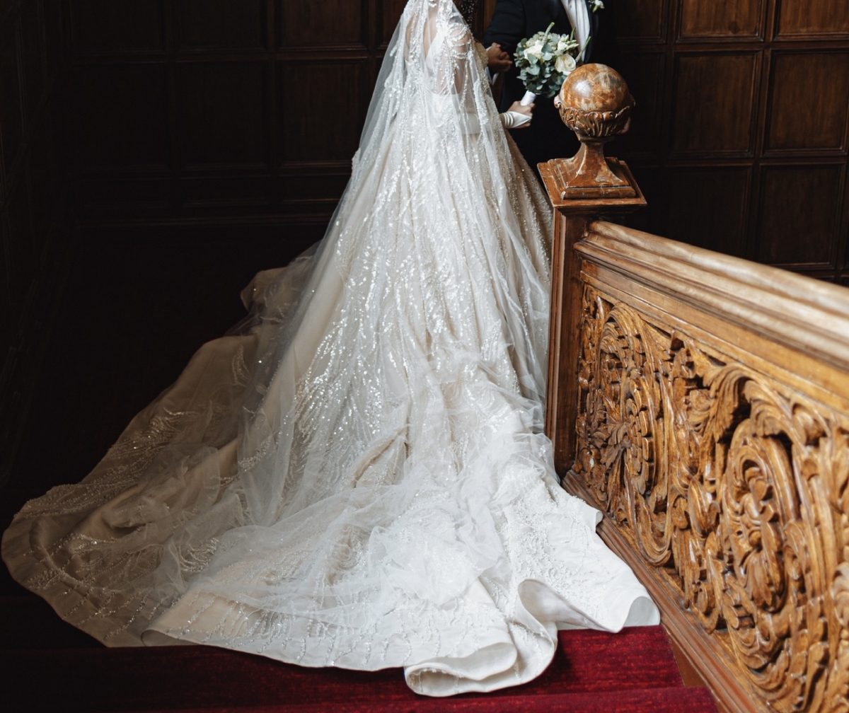 The Enchanting Elegance of a Blush Wedding Dress