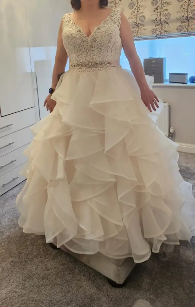 open lace back dress Brooklyn Blush Pink V Neck Laced Detail Bodice Ball Gown Formal Prom D