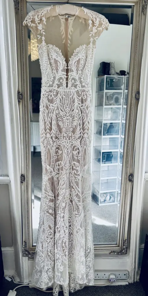 sachin and babi light blue dress Berta Privee main image 0