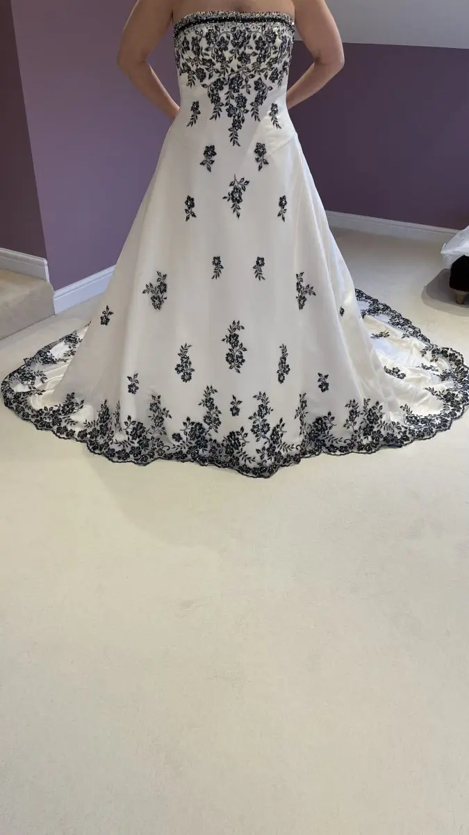 Benjamin Roberts champagne and navy dress, size 12